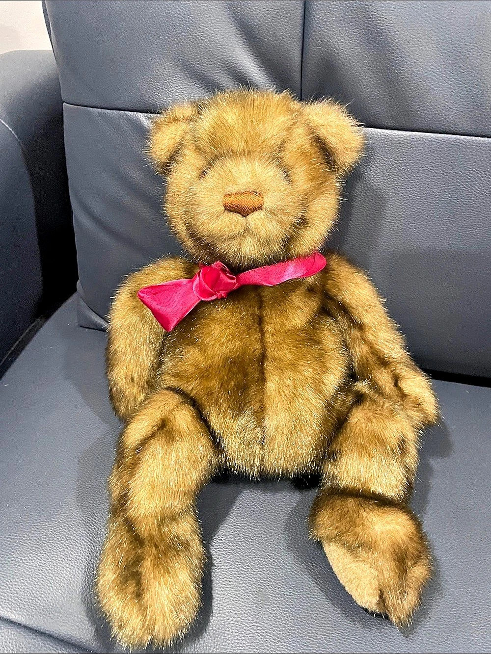 GUND Minky Teddy Bear Brown Bear with Pink Bow